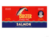 Buster Brand Salmon Label - Seattle, WA Prints