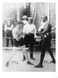 Boxers Marty Cutler and Jack Johnson Photograph Affiches