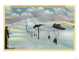 Sun Valley, ID - Sawtooth Mnts. Riding Ski Tramway up Dollar Mnt. Print