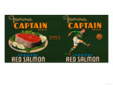 Captain Brand Salmon Label Prints