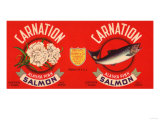 Carnation Brand Salmon Label - Seattle, WA Print