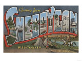 Sheboygan, Wisconsin - Large Letter Scenes Láminas
