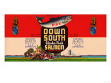 Down South Brand Salmon Label - Seattle, WA Prints