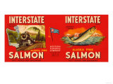 Interstate Brand Salmon Label - Seattle, WA Poster