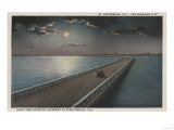 St. Petersburg, Florida - Night View of Causeway Poster