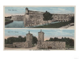 St. Augustine, FL - View of Ft. Marion & City Gates Print