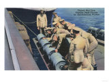 US Navy View - Topedo Boat Crew Prepares Depth Charge Print