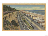 Santa Monica, CA - Beach Scene Along Palisades Posters