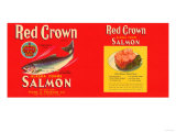 Red Crown Brand Salmon Label - Seattle, WA Print