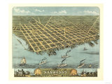 Sandusky, Ohio - Panoramic Map Prints