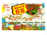 Map of Route 66 from Los Angeles to Chicago Photo