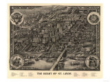 Saint Louis, Missouri - Panoramic Map Poster