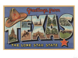 Texas - Greetings From The Lone Star State Poster