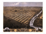 Topeka, Kansas - Panoramic Map Poster