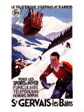 St. Gervais-Les-Bains, France - SNCF Railway Cable Car Promo Poster Póster St. Gervais-Les-Bains, France - SNCF Railway Cable Car Promo Poster Póster