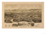 Vergennes, Vermont - Panoramic Map Prints