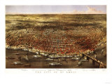 Saint Louis, Missouri - Panoramic Map Print Saint Louis, Missouri - Panoramic Map Print