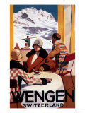 Wengen, Switzerland - The Downhill Club Promotional Poster Affiches