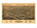 Texarkana, Arkansas - Panoramic Map Print