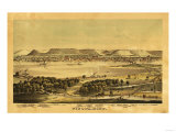 Winona, Minnesota - Panoramic Map Print