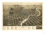 South Bend, Indiana - Panoramic Map Prints