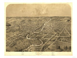 Ypsilanti, Michigan - Panoramic Map Print