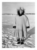 Eskimo Woman portrait in Alaska Photograph - Alaska Prints
