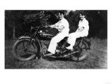 Couple on Indian Motorcycle Photograph - Tacoma, WA Posters