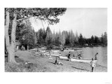 Diamond Lake, Oregon Beach Swimmers Photograph - Diamond Lake, OR Posters