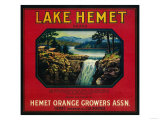 Lake Hemet Orange Label - Hemet, CA Posters