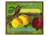 Hopson's Apple Crate Label - Milton, WA Posters