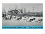 Mary Hansen & Siberians with Airplane - Black Rapids, AK Posters