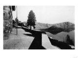 Crater Lake, Oregon View from Lodge Veranda Photograph - Crater Lake, OR Posters