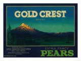 Gold Crest Pear Crate Label - Hood River, OR Prints