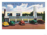 Exterior View of The Tower Coffee Shop - Portland, OR Posters