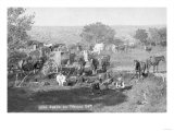 Cowboys Eating around a Campsite Photograph - South Dakota Posters