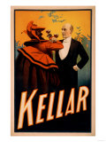 Kellar Magician Drinking Wine with the Devil Magic Poster Kunstdrucke