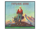 Forty Nine Orange Label - Redlands, CA Posters