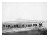 Company C, 3rd US Infantry Walking in a Line Photograph - Fort Meade, SD Art
