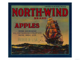 North Wind Apple Crate Label - Yakima, WA Poster