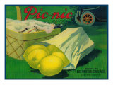 Picnic Lemon Label - Whittier, CA Prints