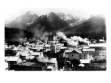 Town View of Sitka, Alaska with Pyramid Mountains Photograph - Sitka, AK Print