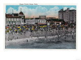 Ocean Front Swimming, Ocean Park - Santa Monica, CA Print