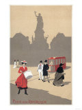 Place de la Republique Art Deco Scene - Paris, France Kunstdruck