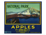 National Park Apple Crate Label - Hood River, OR Posters