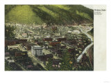 Northwestern Aerial View of Town - Wallace, ID Prints