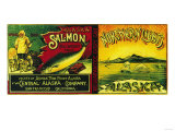 Northern Lights Salmon Can Label - Alimak, AK Prints