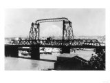 Mount Rainier View from the City through Bridge - Tacoma, WA Poster