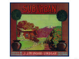 Suburban Orange Label - Lindsay, CA Poster