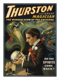 Thurston the Great Magician Holding Skull Magic Poster - Reprodüksiyon